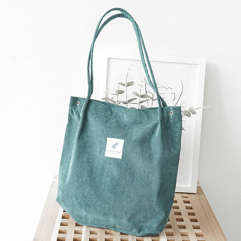 Simple Corduroy Tote Bag