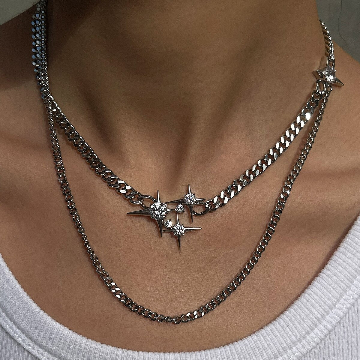 Crystal Star Y2K Necklace