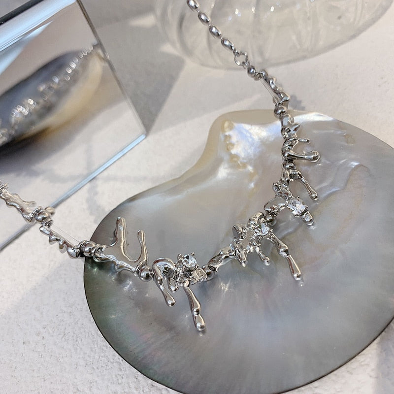Melted Silver Necklace