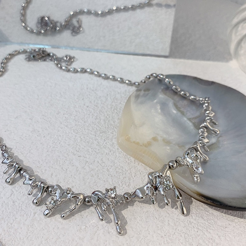 Melted Silver Necklace