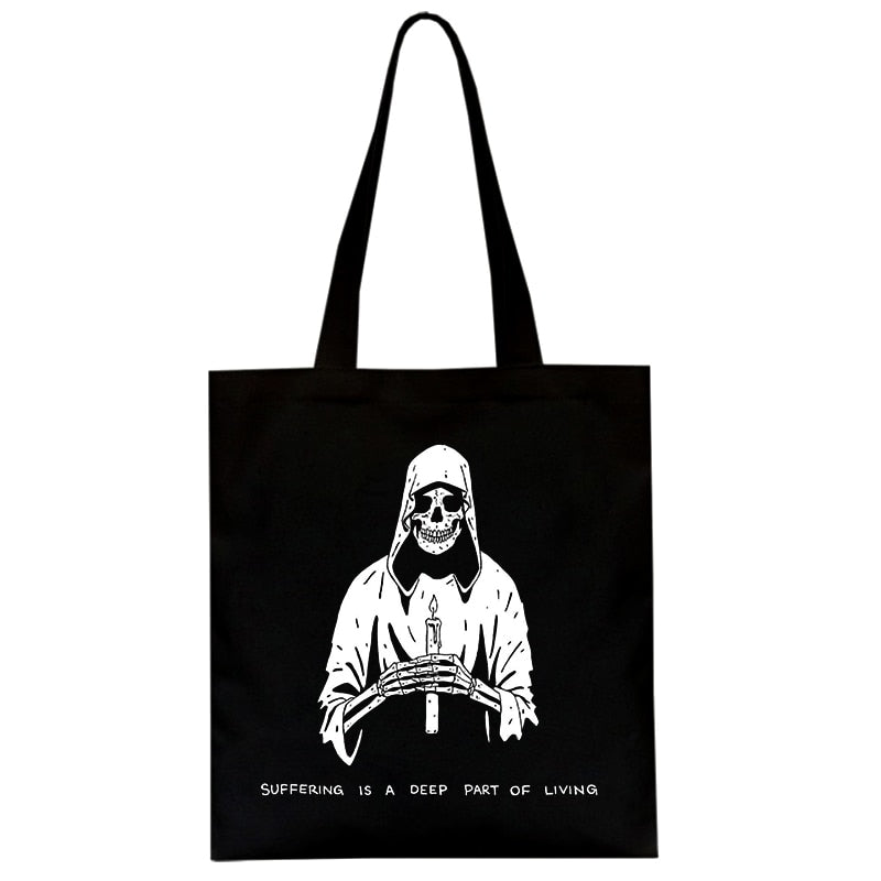Y2K Skull Tote Bag